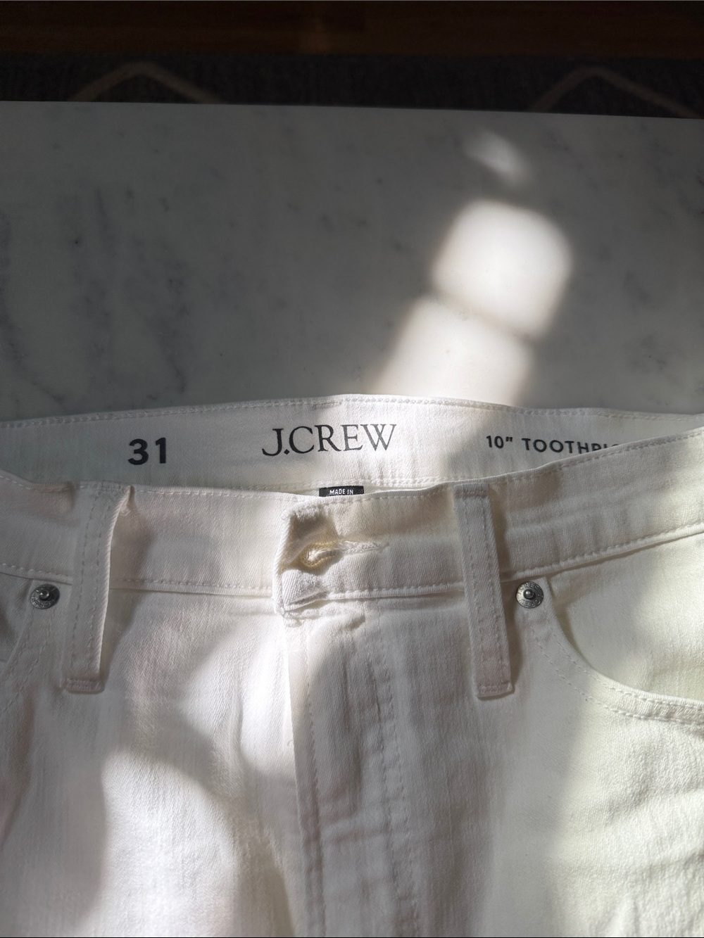 J.Crew white 10” toothpick jeans